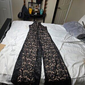 Julia Jordan black lace jumpsuit (style JJ37488, size 10)